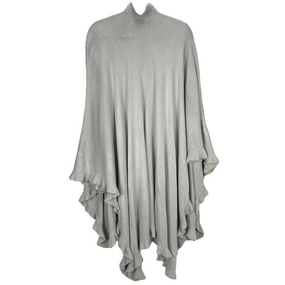 COLLECTION EIGHTEEN Women's LONG CASCADING RUFFLED CAPE Gray ONE SIZE - Picture 2 of 6